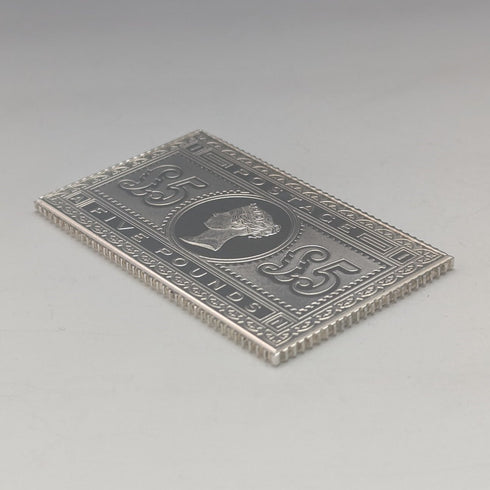 1977 Elizabeth II 25th Coronation Jubilee Sterling Silver 5 Pound Stamp Replica 40g