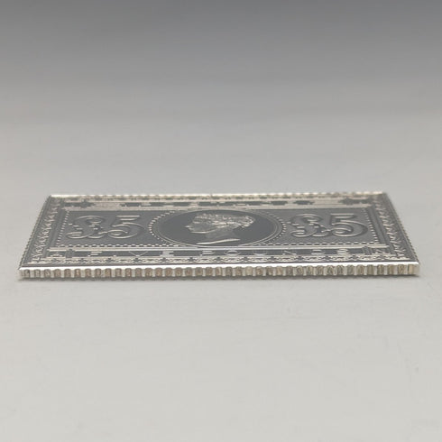 1977 Elizabeth II 25th Coronation Jubilee Sterling Silver 5 Pound Stamp Replica 40g