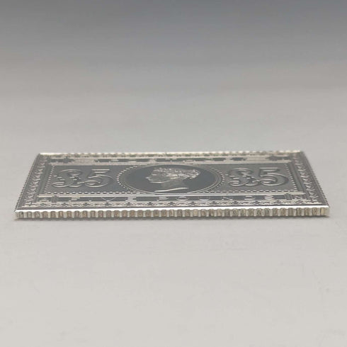 1977 Elizabeth II 25th Coronation Jubilee Sterling Silver 5 Pound Stamp Replica 40g