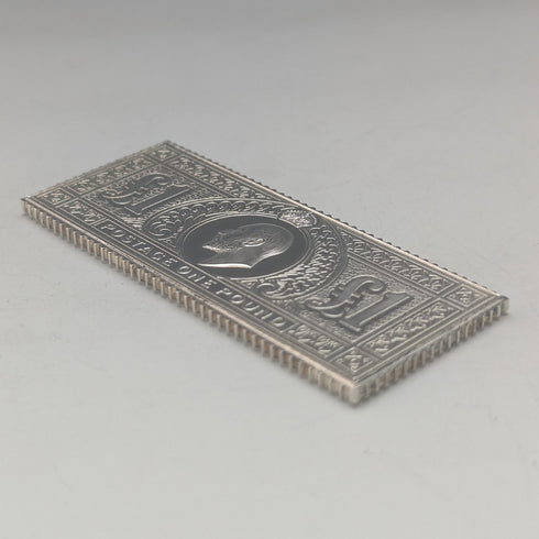 1977 Elizabeth II 25th Coronation Jubilee Sterling Silver 1 Pound Stamp Replica 32g