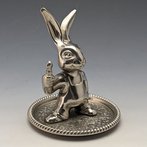 英国ヴィンテージ シルバープレート製 うさぎフィギュリン Seba