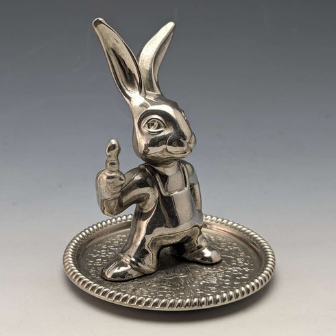 British Vintage Silver Plated Rabbit Figurine Seba
