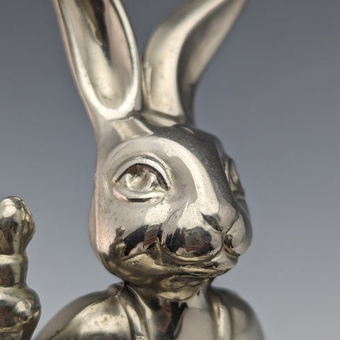 英国ヴィンテージ シルバープレート製 うさぎフィギュリン Seba