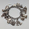 1975年 英国ヴィンテージ シルバー チャームブレスレット 80g
