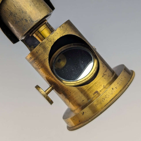 Early 20th Century Antique Brass Microscope in Wooden Box