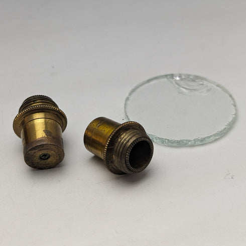 20 世紀初木盒古董黃銅顯微鏡