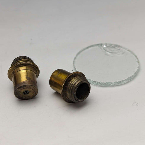 Early 20th Century Antique Brass Microscope in Wooden Box
