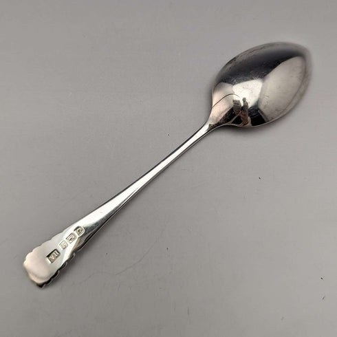 1908 British Antique 6 Sterling Silver Tea Spoons & Sugar Tongs Set in Case Atkin Brothers