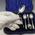 1908 British Antique 6 Sterling Silver Tea Spoons & Sugar Tongs Set in Case Atkin Brothers