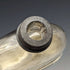 1900 British Antique Silver Plated Decorated Oval Glass Skittles Hip Flask