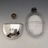1900 British Antique Silver Plated Decorated Oval Glass Skittles Hip Flask