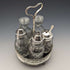 1779 British Antique Sterling Silver & Cut Glass Condiment Set Philip Freeman