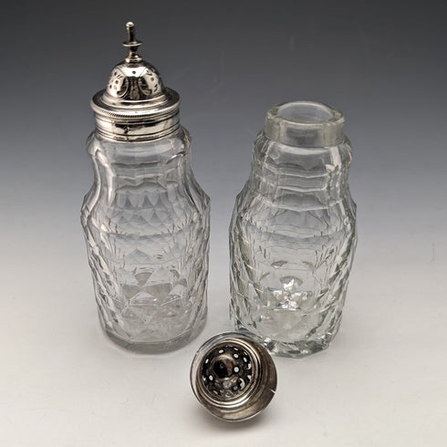 1779 年英國古董純銀和雕花玻璃調味品套裝菲利普弗里曼