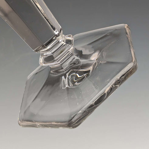 1918 British Antique Glass Sterling Silver Decor Candle Stand Candlestick John Grinsell & Sons