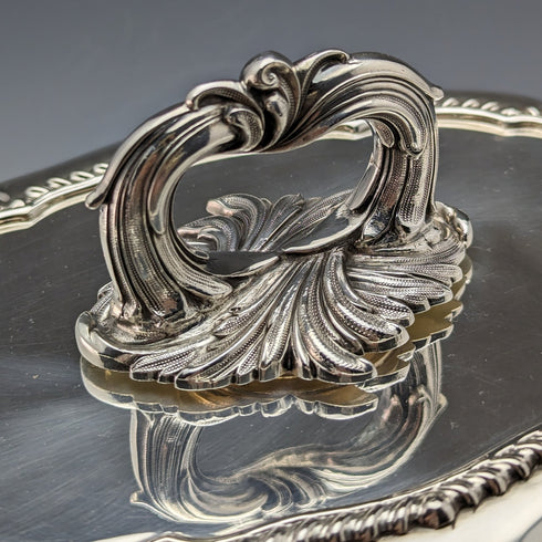 1904年 英国アンティーク シルバープレート製 オーバル型 エントレーディッシュ Elkington