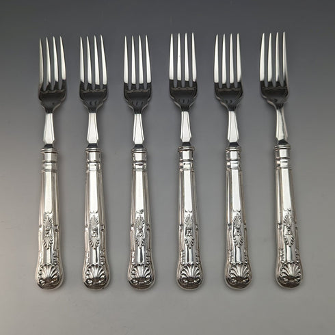 約 1930 年英國復古鍍銀魚餐具 6 對套裝 Hukin & Heath