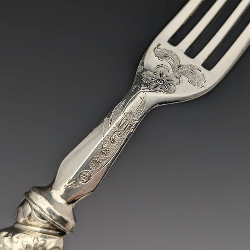 1850年頃 英国アンティーク ソリッドシルバーハンドル カトラリー12ペアセット 木箱入り Martin Hall