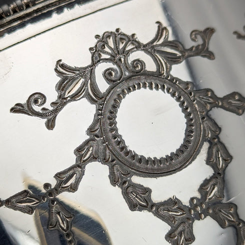 Circa 1905 British Antique Silver Plated Biscuit Barrel Atkin Brothers