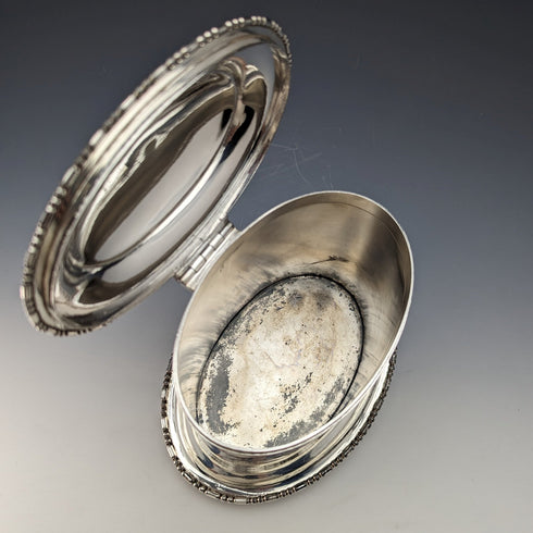 Circa 1905 British Antique Silver Plated Biscuit Barrel Atkin Brothers