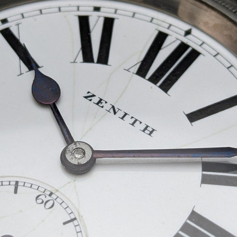 Circa 1914 Antique Zenith large pocket watch, alloy case, in good working order