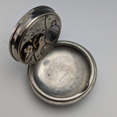 1914年頃 アンティーク ゼニス 大型懐中時計 合金ケース 動作良好