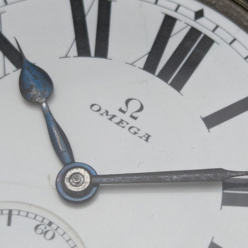 約 1910 年古董歐米茄大號懷錶合金錶殼工作狀況良好