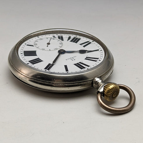 約 1910 年古董歐米茄大號懷錶合金錶殼工作狀況良好