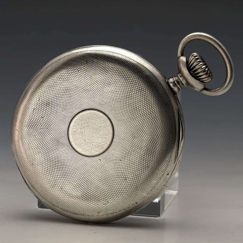 Antique Swiss SOLVIL Chronometer Pocket Watch Silver Side Open Face Good Operation