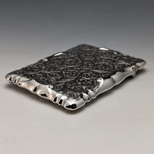 1907 British Antique Sterling Silver Card Case 84g Smith & Bartlam