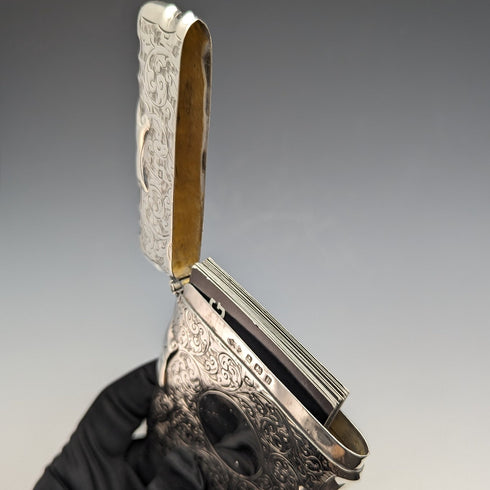 1907年 英国アンティーク 純銀製カードケース 84g Smith & Bartlam