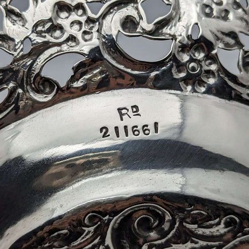 1893 British Antique Sterling Silver Finely Decorated Dish 154g Charles Boyton II