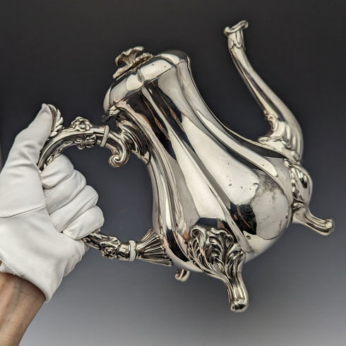 1840年頃 英国アンティーク シルバープレート製 コーヒーポット