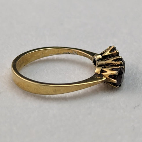 1997年 英国ヴィンテージジュエリー ガーネット 純銀ギルトリング 指輪