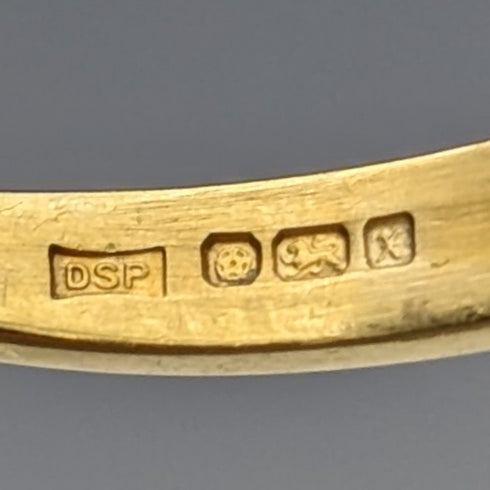 1997年 英国ヴィンテージジュエリー ガーネット 純銀ギルトリング 指輪