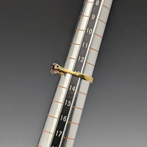 1997年 英国ヴィンテージジュエリー ガーネット 純銀ギルトリング 指輪