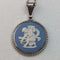 1975 British Vintage Wedgwood Sterling Silver & Jasperware Pendant Necklace