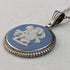 1975 British Vintage Wedgwood Sterling Silver & Jasperware Pendant Necklace