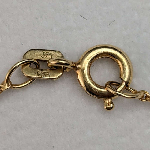 British Vintage K9 Gold & Sapphire Heart Pendant Necklace