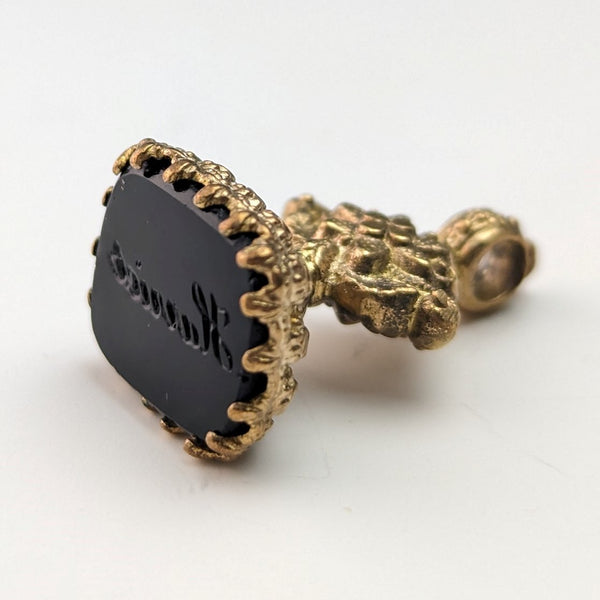 British Antique Gold Plated Sealing Stamp Fob