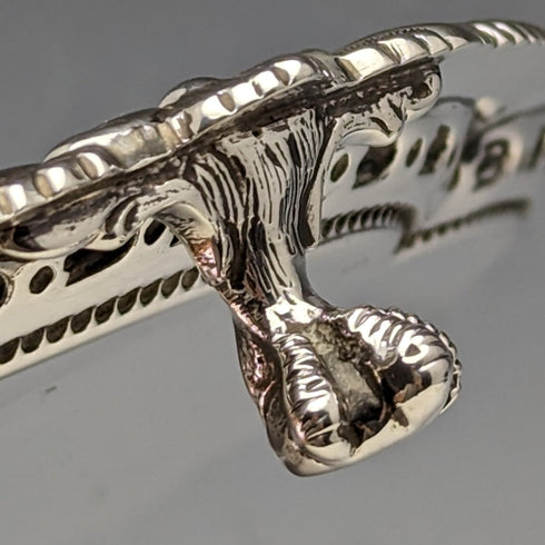 1899 年英國古董純銀 Salva 卡托盤直徑 22 公分 315 克 Mappin Brothers