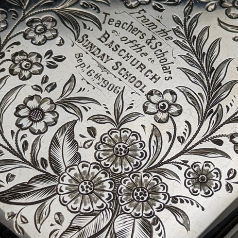 1901年 英国アンティーク 純銀製カードケース 86g ケース入 Stokes & Ireland