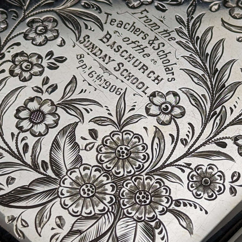 1901 British Antique Sterling Silver Card Case 86g Case Stokes & Ireland