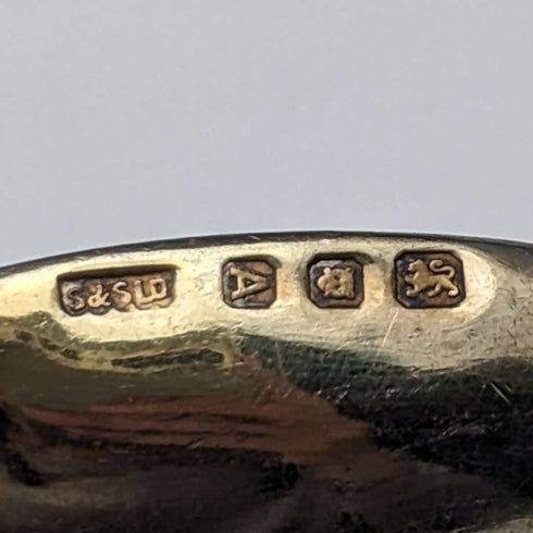 1936 British Vintage Sterling Silver Anoting Spoon Set of 6 in Case