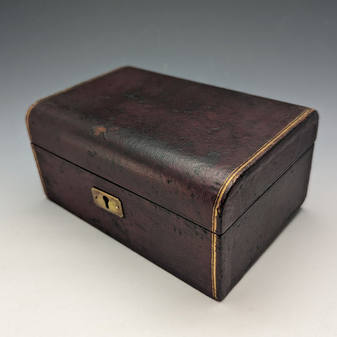 英國古董皮革懷錶和珠寶盒配件盒