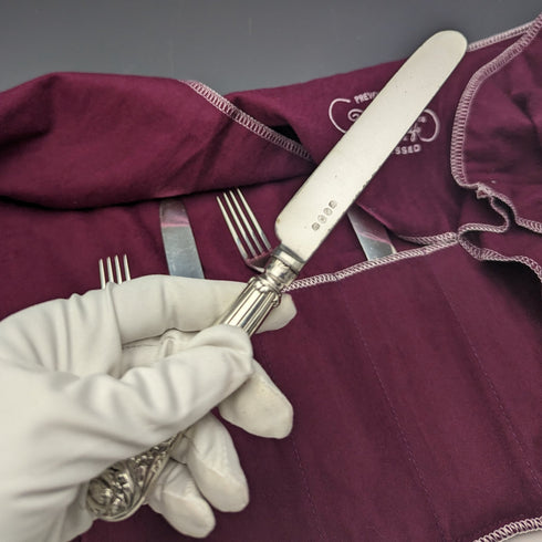 1830年 英国アンティーク 純銀ハンドル カトラリー4ペアセット John Rodgers & Sons