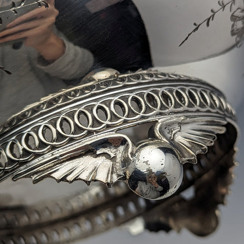 約 1880 年英國古董鍍銀籃亨利·阿特金兄弟