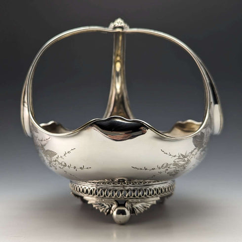 1880年頃 英国アンティーク シルバープレート製バスケット Henry Atkin Brothers