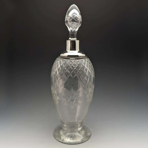 1910 British Antique Sterling Silver Decanter Deakin & Sons