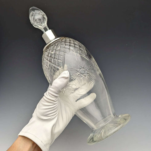 1910 British Antique Sterling Silver Decanter Deakin & Sons