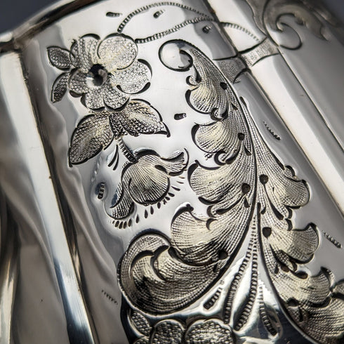 英国アンティーク シルバープレート製 シュガーボウル&クリームジャグ